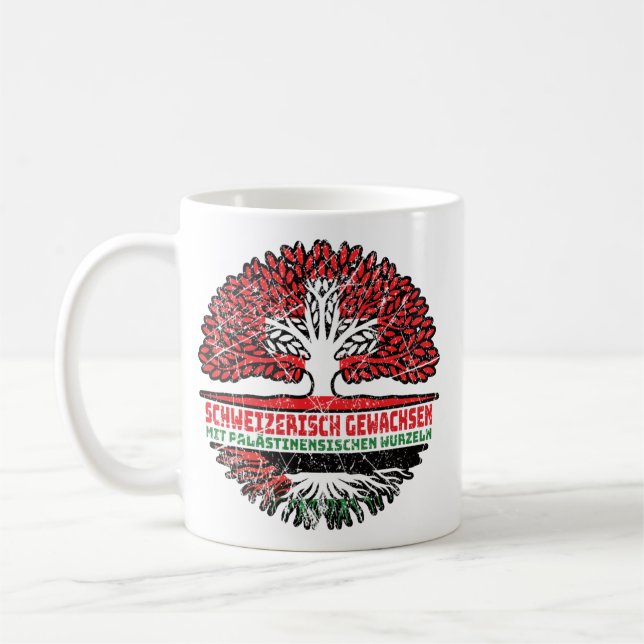 Palästina Palästinen sisch Schweizer Schweiz Baum Kaffeetasse (Links)