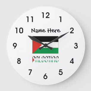 Palästina Palästinensische Flagge Schwarz Personal Große Wanduhr