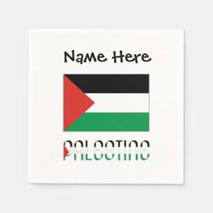 Palästina Palästinensische Flagge Schwarz Personal Serviette