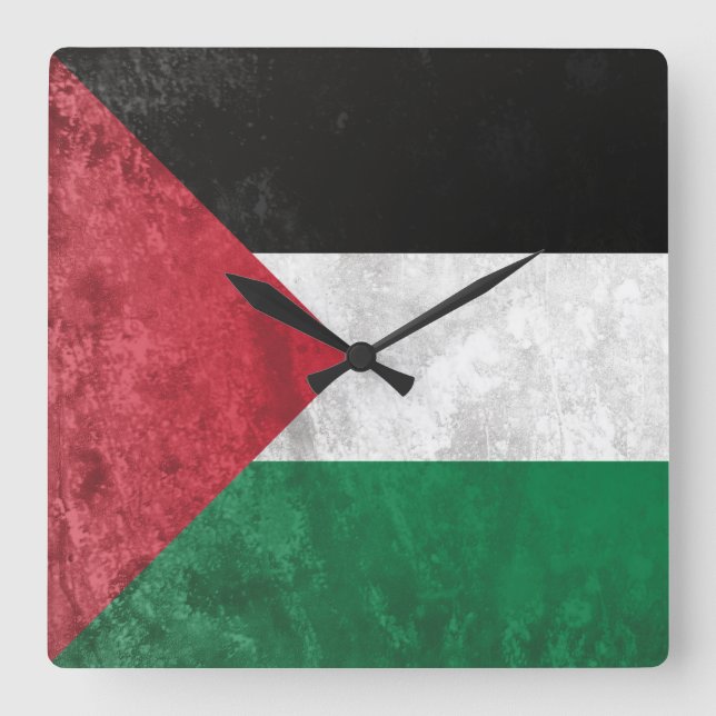 Palästina Quadratische Wanduhr (Vorderseite)