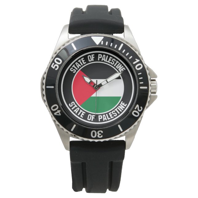 Palästina-Runde Armbanduhr (Vorderseite)