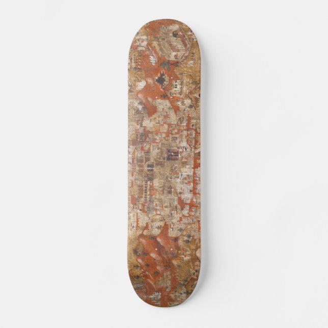 Palästina Topografie des Heiligen Landes im 15. Ja Skateboard (Vorderseite)