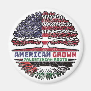 Palästina - USA - Tree Roots Flag Magnet