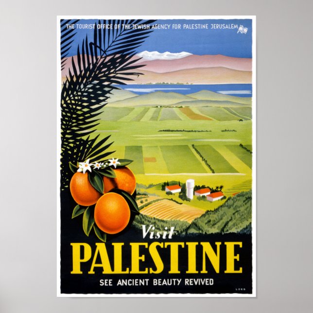 Palästina Vintage Reiseplaner wiederherstellen Poster (Vorne)