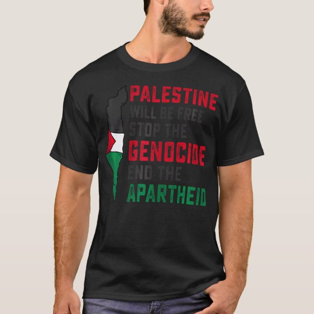 Palästina wird frei sein, den Völkermord zu beende T-Shirt (Vorderseite)