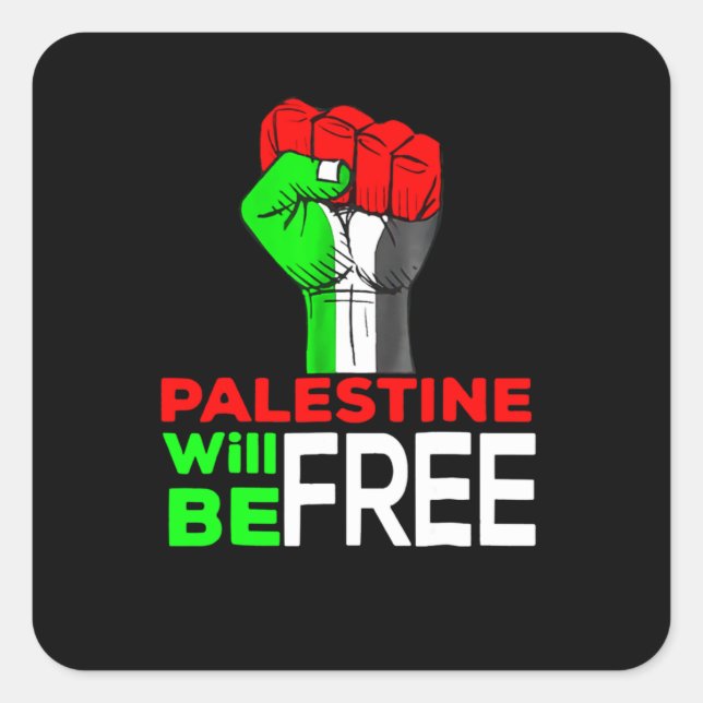 Palästina wird freier Gaza-Völkermord sein Quadratischer Aufkleber (Vorderseite)