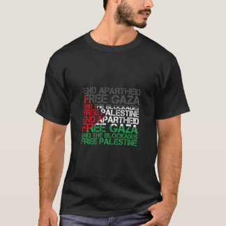 Palästinafahne Wordcloud End Apartheid Free Palest T-Shirt