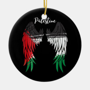 Palästinafahnen-Vater auf der Rückseite des pal Keramik Ornament