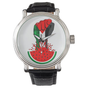 Palästinafreiheit fliegt auf Watermelon an Armbanduhr