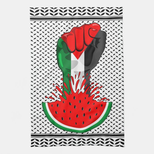 Palästinafreiheit fliegt auf Watermelon an Geschirrtuch (Vertikal)