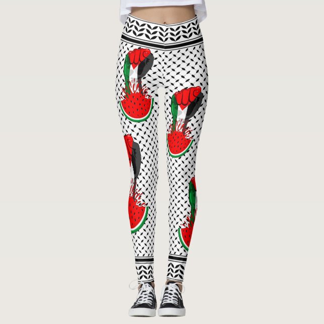 Palästinafreiheit fliegt auf Watermelon an Leggings (Vorderseite)