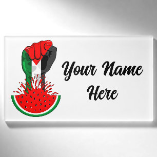 Palästinafreiheit fliegt auf Watermelon an Namenschild