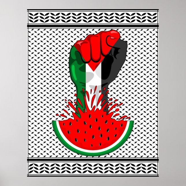 Palästinafreiheit fliegt auf Watermelon an Poster (Vorne)