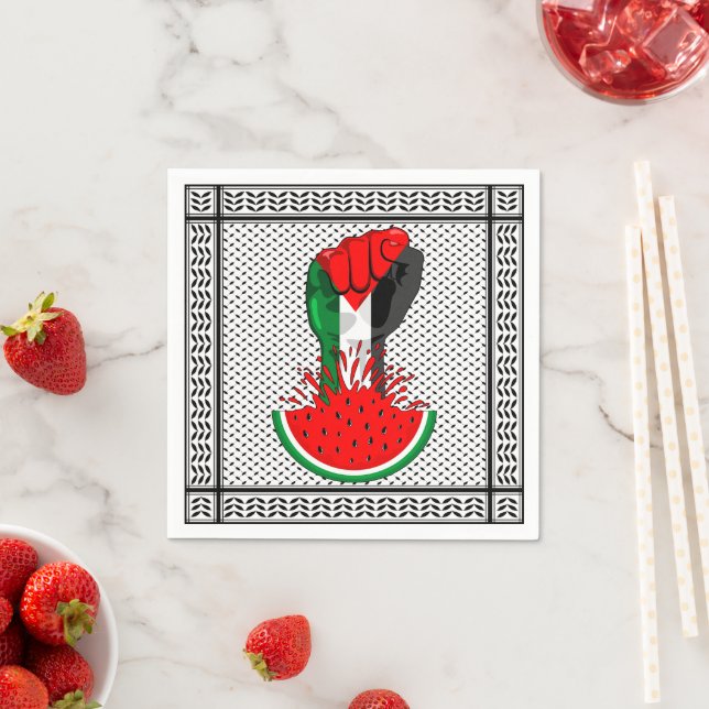 Palästinafreiheit fliegt auf Watermelon an Serviette (Beispiel)