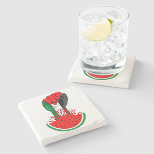 Palästinafreiheit fliegt auf Watermelon an Steinuntersetzer