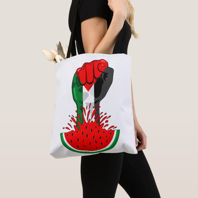 Palästinafreiheit fliegt auf Watermelon an Tasche (Von Nahem)