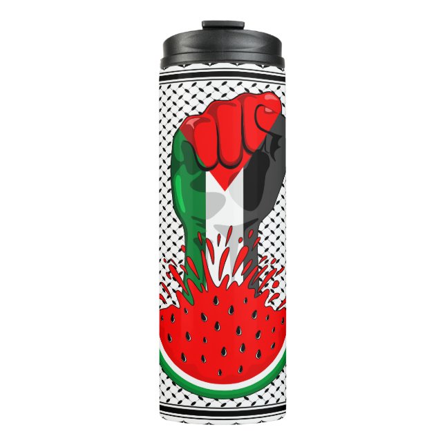 Palästinafreiheit fliegt auf Watermelon an Thermosbecher (Vorderseite)