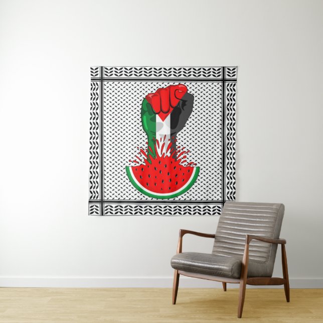 Palästinafreiheit fliegt auf Watermelon an Wandteppich (Beispiel)
