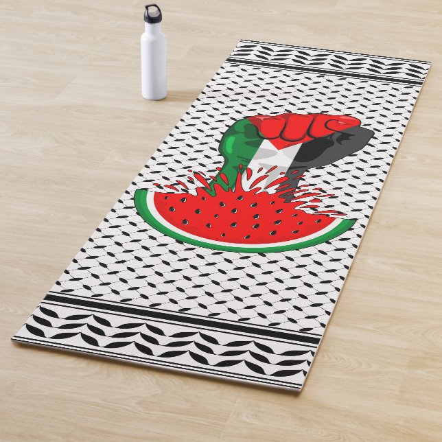 Palästinafreiheit fliegt auf Watermelon an Yogamatte (Beispiel)