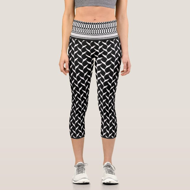 PalästinenserKeffiyeh Capri Leggings (Vorderseite)