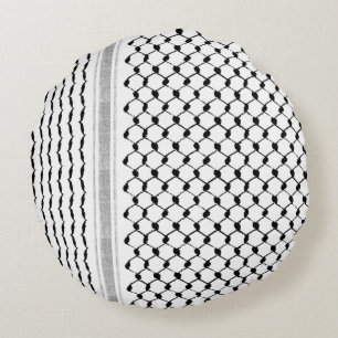palästinensisch-arabisches Kufiya-Muster Rundes Kissen