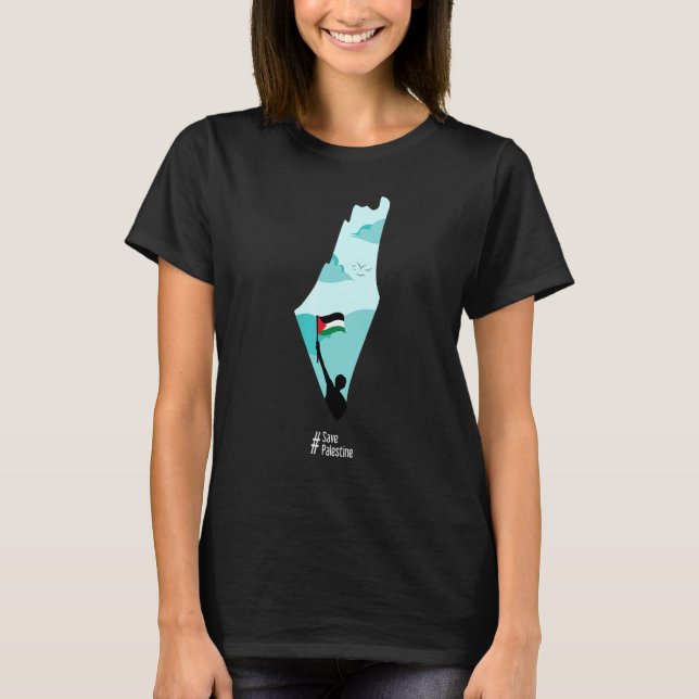 Palästinensische Fahne im freien Gaza-Streifen Ara T-Shirt (Vorderseite)