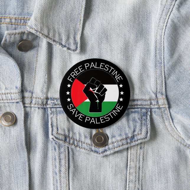 Palästinensische Fahne zum Völkermord in Gaza Button (Beispiel)