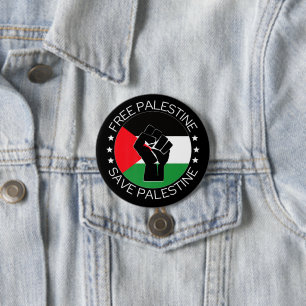 Palästinensische Fahne zum Völkermord in Gaza Button