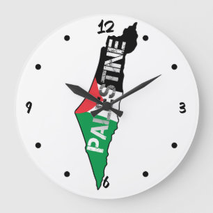 Palästinensische Flagge auf palästinensischer Land Große Wanduhr
