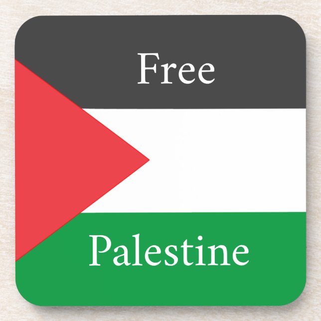 Palästinensische Flagge Freie Palästina angepasst Getränkeuntersetzer (Vorderseite)