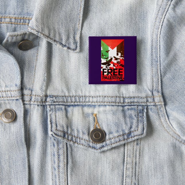Palästinensische Flagge - Frieden ohne Palästina Button (Beispiel)