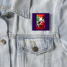 Palästinensische Flagge - Frieden ohne Palästina Button