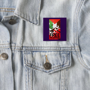 Palästinensische Flagge - Frieden ohne Palästina Button