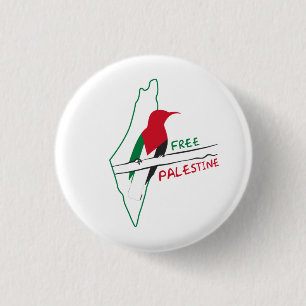 Palästinensische Flagge Karte Vogel Schlüsselanhän Button