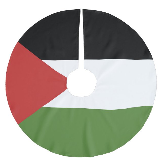 Palästinensische Flagge Polyester Weihnachtsbaumdecke (Vorderseite)