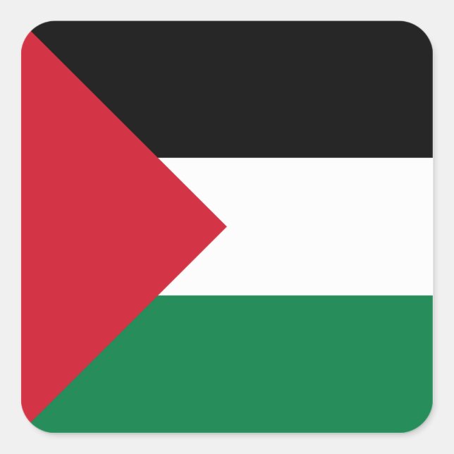 Palästinensische Flagge Quadratischer Aufkleber (Vorderseite)
