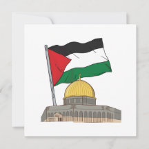 Palästinensische Flagge über der Kuppel der Rockmo
