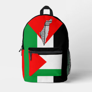Palästinensische Flagge und Karte mit Keffiyeg-Mus Bedruckter Rucksack