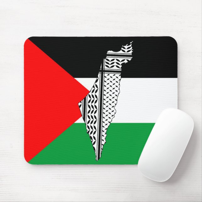 Palästinensische Flagge und Karte mit Keffiyeg-Mus Mousepad (Mit Mouse)