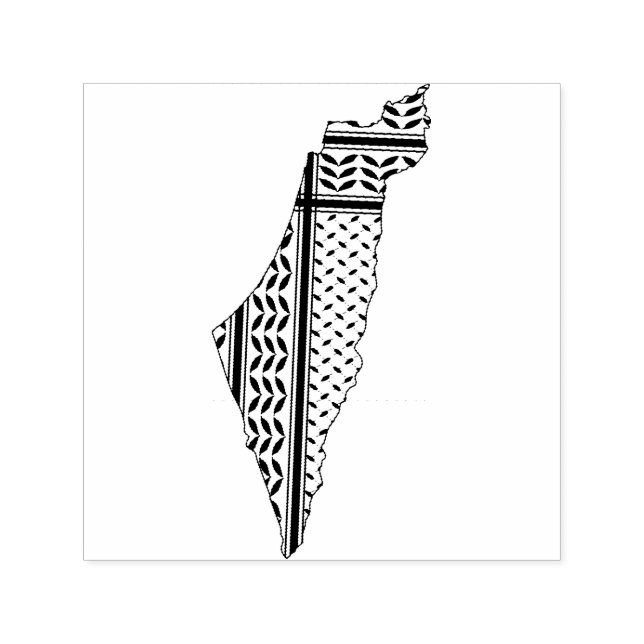 Palästinensische Flagge und Karte mit Keffiyeg-Mus Permastempel (Design)