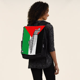 Palästinensische Flagge und Karte mit Keffiyeg-Mus Rucksack