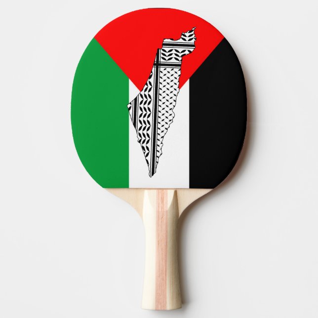 Palästinensische Flagge und Karte mit Keffiyeg-Mus Tischtennis Schläger (Vorderseite)