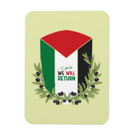 Palästinensische Flagge und Olivenzweige Magnet