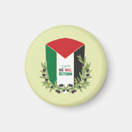 Palästinensische Flagge und Olivenzweige Magnet