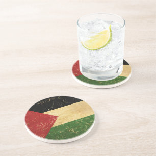 Palästinensische Flagge Vintage Grunge Untersetzer