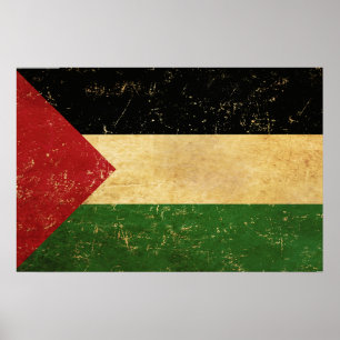 Palästinensische Flagge Vintage Poster