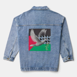 Palästinensische Friedenstaube-Flagge Denim Jean J Jeansjacke