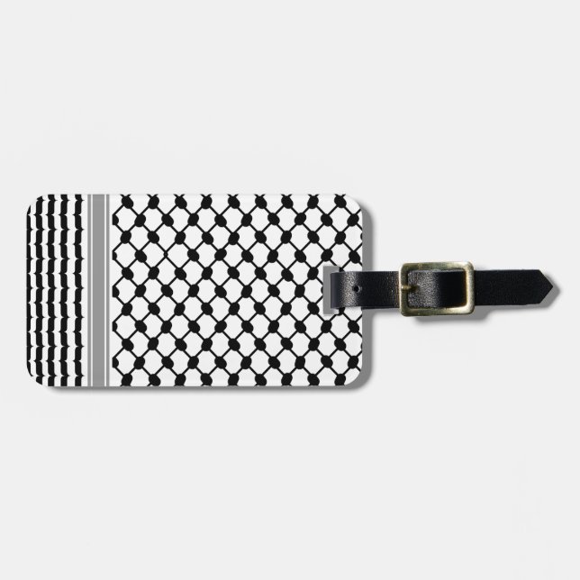 Palästinensische Hatta Keffiyeh Kufiya Folk (2 Mus Gepäckanhänger (Vorderseite horizontal)