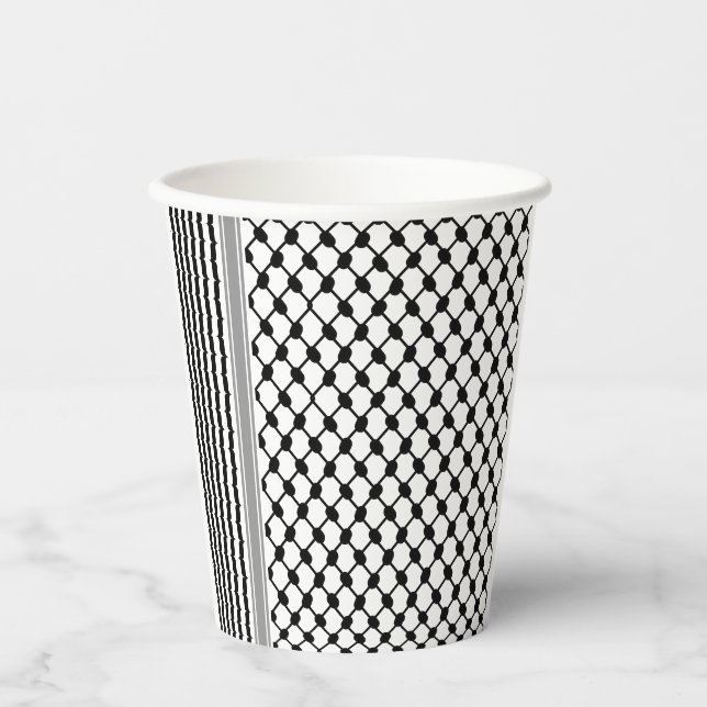 Palästinensische Hatta Keffiyeh Kufiya Folk (2 Mus Pappbecher (Vorderseite)