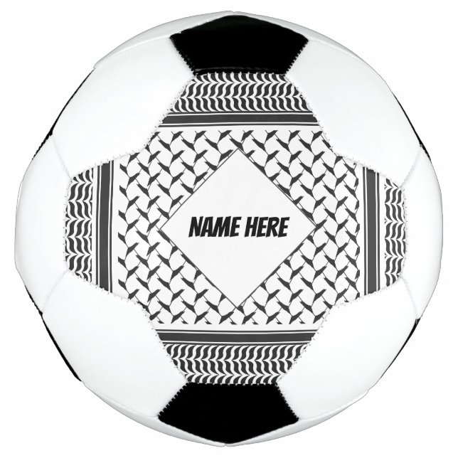 Palästinensische Joranische Kuffiya Schwarz-Weiß-S Fußball (Vorderseite)
